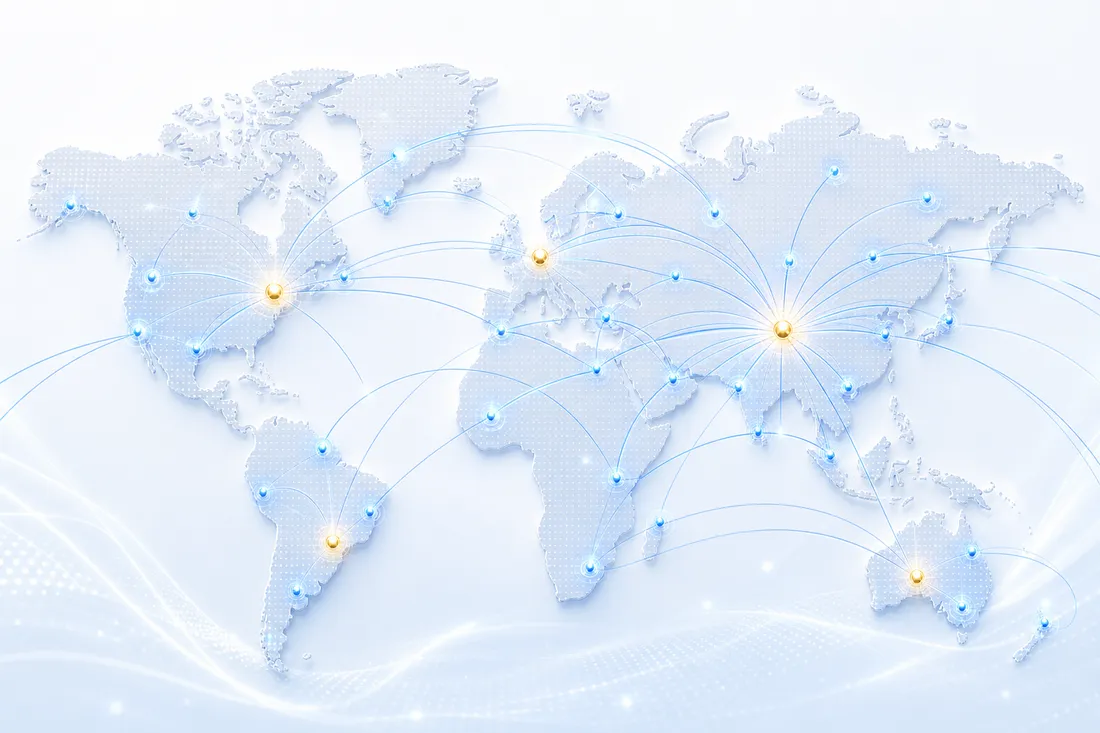 游戏盾全球节点网络示意图